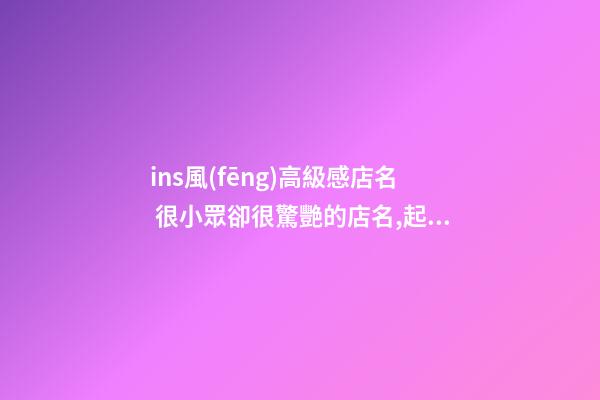 ins風(fēng)高級感店名 很小眾卻很驚艷的店名,起名之家-第1張-店鋪起名-玄機派